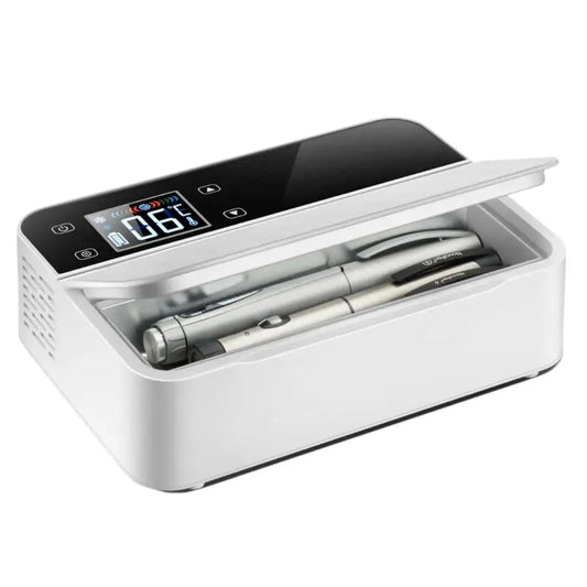 Frigider medicamente, pentru insulina, portabil, capacitate racire 0-18°C, dimensiuni 215 x140 x60 mm, ideal pentru masina, calatorie, avion, alb