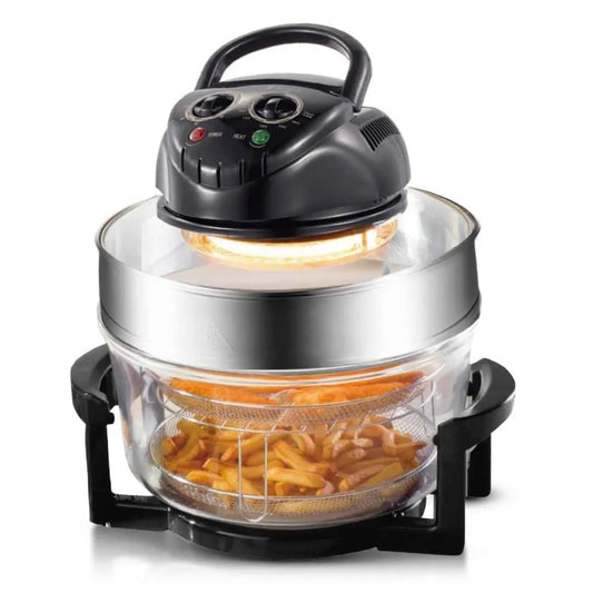 Friteuza cu aer cald, Airfryer, multifunctionala 8 in 1, 3500w, capacitate 12l, gatire uniforma, vas detasabil anti-aderent, temperatura reglabila 0-250°, timer pana la 60 minute, usor de curatat