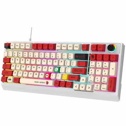 Tastatura mecanica gaming, Iluminare rainbow RGB, cablu USB, switch mecanic, 98 Butoane, design ergonomic, rezistenta la apa, anti-praf, material dur, picioare reglabile, buton multimedia, reactie rapida in jocuri