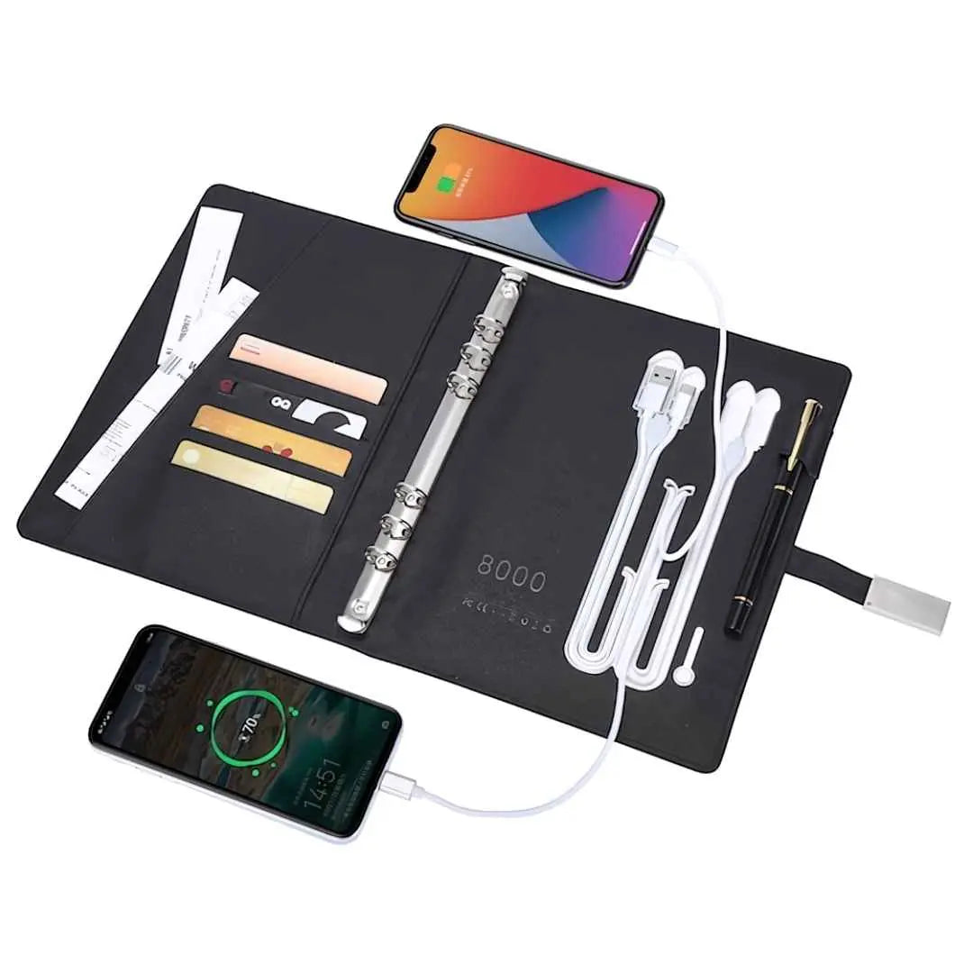 Set agenda inteligenta premium, pix business si termos inteligent cu ecran LED, incarcare wireless, baterie externa incorporata 8000mAh, USB 16GB, cabluri 3 in 1, format A5