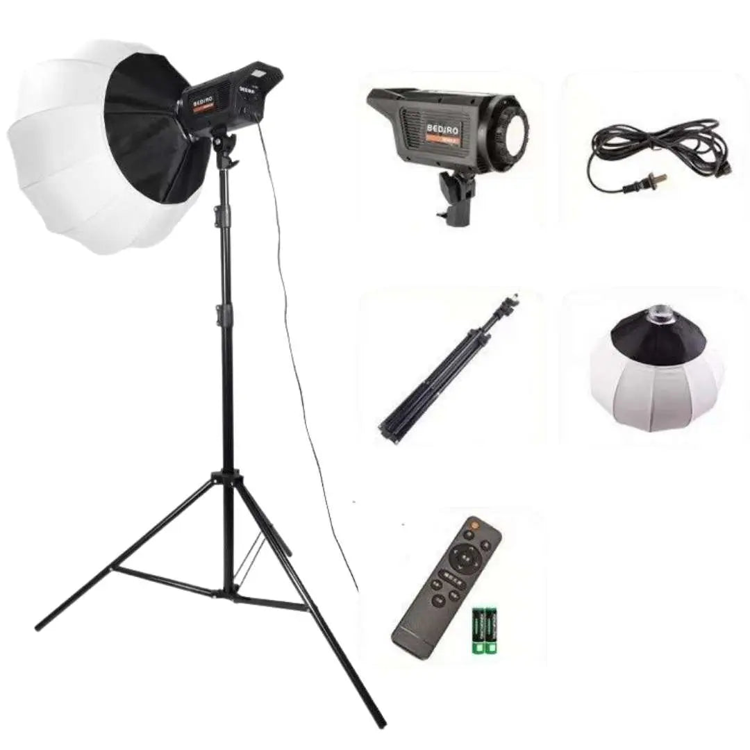 Kit lumini studio, softbox si lampa LED, putere 100W, intentistate lumina 3200K-5500k, lumina Naturala/Rece/Calda, control de la distanta cu telecomanda, instalare rapida, suport cu trepied reglabil, inaltime 1.8m