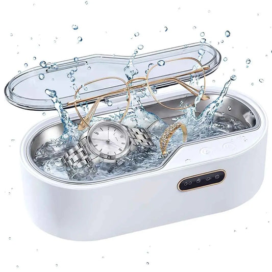 Aparat de curatare cu ultrasunete, inox, 45kHz, 4 moduri de curatare, sterilizare si dezinfectare, pentru cosmetice, bijuterii, ochelari, ceas, cercei, capacitate 450 ML, putere 24W