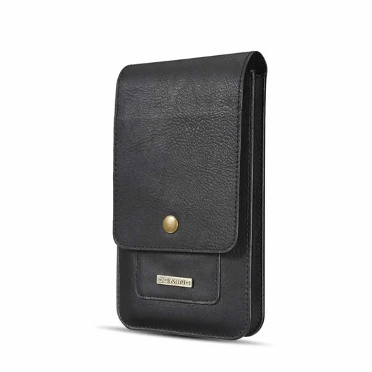 Husa telefon, compatibila telefoane pana la 7 inch, material PU, 2 in 1, tip portofel, 13 sloturi card, spatiu baterie externa, inchidere magnet, prindere curea, neagra