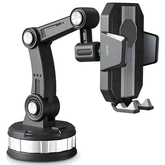 Suport auto pentru telefon, sistem de prindere a ventuzei reglabile, ajustare unghi suport si brat 360 la Grade, telescopic, reglabil si rotativ