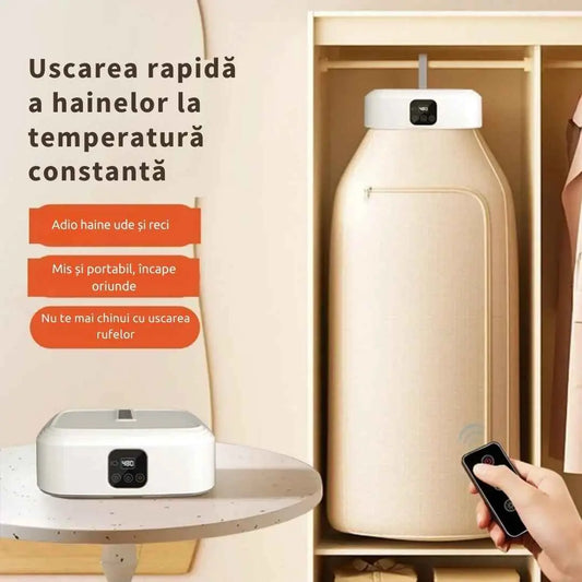 Uscator de rufe, pliabil, portabil, de uz casnic, capacitate 10Kg, uscare rapida la temperatura constanta, sterilizare cu raze UV, cip PTC, circulatie de aer cald la 360°
