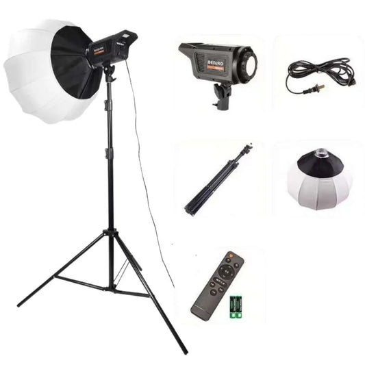 Kit lumini studio, softbox si lampa LED, putere 100W, intentistate lumina 3200K-5500k, lumina Naturala/Rece/Calda, control de la distanta cu telecomanda, instalare rapida, suport cu trepied reglabil, inaltime 1.8m