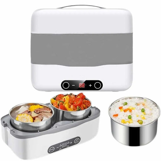 Cutie de pranz electrica, functie de incalzit si gatit la Abur, 4 containere detasabile, capacitate 2L, putere 250W